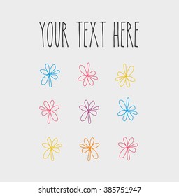 cute card with flowers. vector illustration
