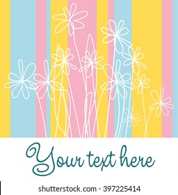 cute card with flowers. Vector Illustration