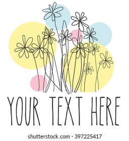 cute card with flowers. Vector Illustration