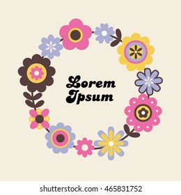 cute card with flowers. vector illustration