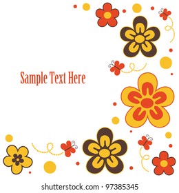 cute card with flowers. vector illustration