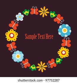 cute card with flowers. vector illustration