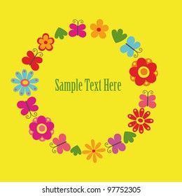 cute card with flowers. vector illustration