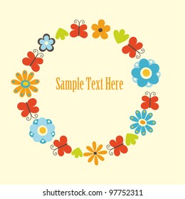 cute card with flowers. vector illustration
