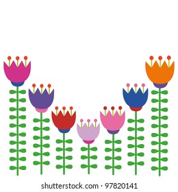 cute card with flowers. vector illustration