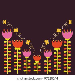 cute card with flowers. vector illustration