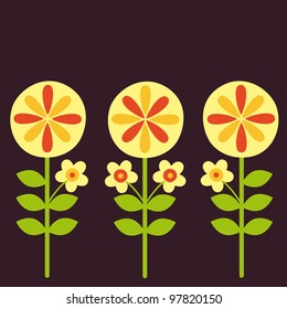 cute card with flowers. vector illustration
