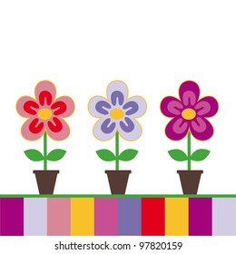 cute card with flowers. vector illustration