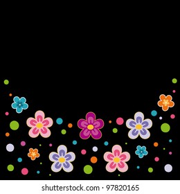 cute card with flowers. vector illustration