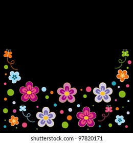 cute card with flowers. vector illustration