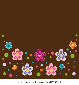 cute card with flowers. vector illustration