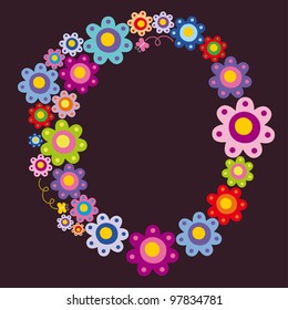 cute card with flowers. vector illustration