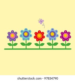 cute card with flowers. vector illustration