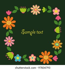 cute card with flowers. vector illustration