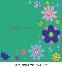 cute card with flowers. vector illustration