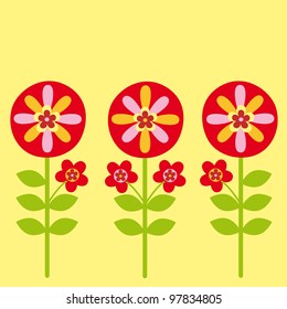 cute card with flowers. vector illustration