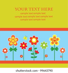 cute card with flowers. vector illustration