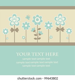 cute card with flowers. vector illustration
