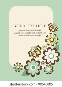 cute card with flowers. vector illustration