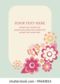 cute card with flowers. vector illustration