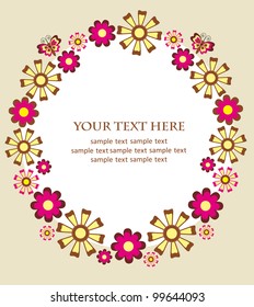 cute card with flowers. vector illustration