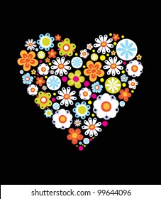 cute card with flowers. vector illustration