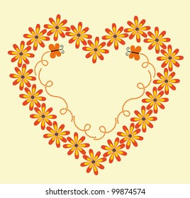 cute card with flowers. vector illustration