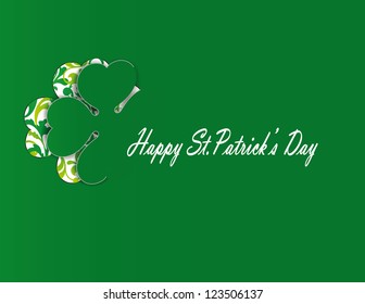 Cute card with four-leaf clover on st. Patrick's day