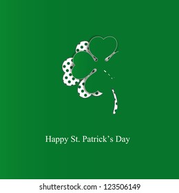 Cute card with four-leaf clover on st. Patrick's day