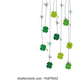 Cute card with four-leaf clover on st. Patrick's day