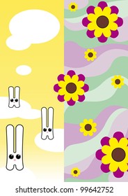 cute card with fun hare.vector illustration