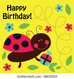 Cute Card Fun Ladybird Vector Illustration Stock Vector (Royalty Free ...