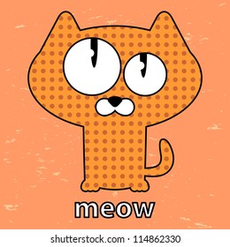 Cute card with funny cat