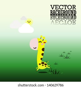 cute card with giraffe. vector illustration