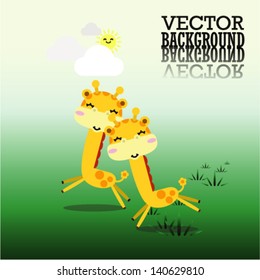 cute card with giraffe. vector illustration