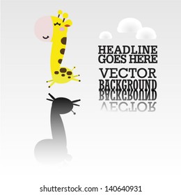 cute card with giraffe. vector illustration