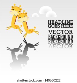 cute card with giraffe. vector illustration