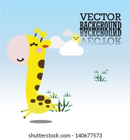 cute card with giraffe. vector illustration