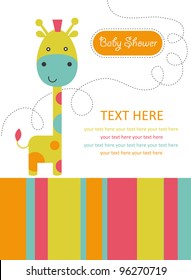 cute card with giraffe. vector illustration