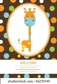 cute card with giraffe. vector illustration