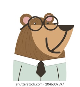 Cute card with hand drawn bear doodle vector