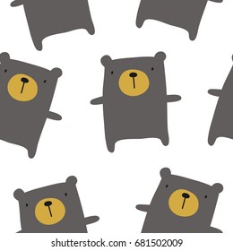 Cute card with hand drawn bear