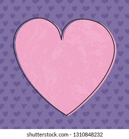 Cute card with hand drawn hearts and copyspace. Vector