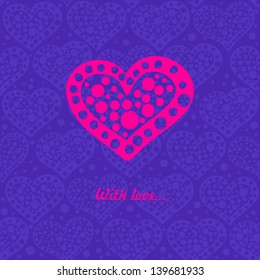 cute card with heart