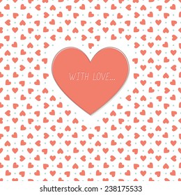 cute card with hearts