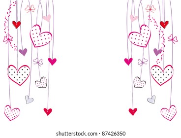 Cute card with hearts on special day
