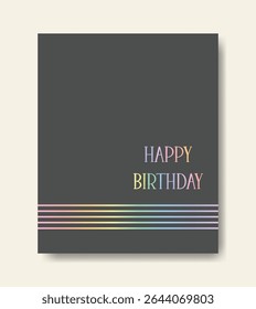 Cute card illustration. Card with pastel rainbow stripes. Minimal template with colorful design. Can be used for mother's day, birthday, valentine's day. Thank you card vector. 