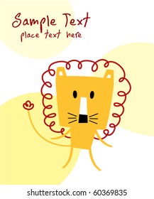 cute card of lion
