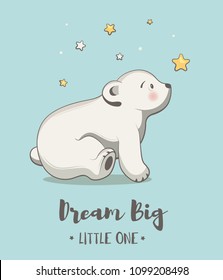 Tarjeta corta con oso pequeño, afiche para el cuarto de bebé, ducha de bebé, ilustración del vivero dibujado a mano