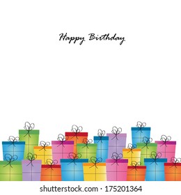 Cute card on special day with many presents
